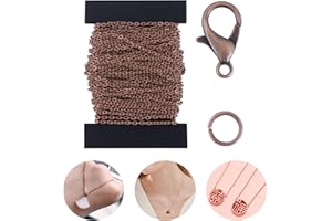 TsunNee 12M DIY Link Chain, Jewellery-Making Chain, Jewellery Making Kit with 30PCS Lobster Clasps 100PCS Jump Rings for Ornaments Sweater Chain Jewelry Accessories DIY Making, Red Bronze