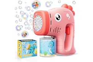P PANACARE Seahorse Bubble Machine Pistola Automatica per Bollepuò 10000 +Bolle/Min con Soluzione per Bolle Giocattolo per Bolle 360° a Prova Perdite per Regali All'aperto Matrimoni/Compleanni/Feste (Pink)