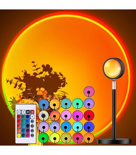 Lampe Projecteur Coucher De Soleil QUIGO - Rotation 360° - LED 10W - Ambiance Romantique