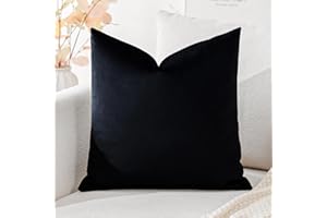 Artscope Luxury Velvet Cushion Covers Super Soft Decorative Square Throw Pillow Covers Case Cushion Covers for Sofa Couch Bedroom Car Decor 50x50cm Black