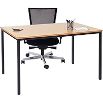 Scrivania Conferenza Braila Bianca 80x120cm - Tavolo Ufficio Moderno In MDF - Foto 4