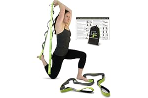 Gradient Fitness Cinghia Elastica per Fisioterapia, 12 Cinghie Elastiche Multi-Anello 1,5 "L x 8' L, Manici in Neoprene, Attrezzatura per Fisioterapia, Stretching, barella per Le Gambe.