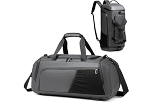 MOULYAN Sporttasche Herren Reisetasche 40L Sporttaschen mit Schuhfach Nassfach Wasserdicht Trainingstasche mit Rucksack Weekender Travel Gym Tasche Duffle Bag Fitnesstasche für Herren Damen (Grau)