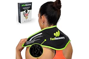 FEEL RECOVERY Bolsa de Gel Frío y Calor Reutilizable para Cuello y Hombros - Alivio del Dolor (58x20x12 cm) con Tela Extra-Suave 100% Comfort - Recuperación Lesiones: Latigazo Cervical o Tortícolis