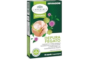 L'Angelica, Depura Fegato, Integratore Depurativo, Favorisce Depurazione e Digestione, Con Carciofo e Cardo Mariano, Senza Glutine e Senza Lattosio, Vegano, 1 Confezione da 40 Capsule