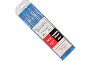 ELECTROMECANICA CANTABRIA ELCAN ELCAN Tungstenos soldadura TIG Torio 2.0% Rojo WT20 profesional, electrodos soldadura para torcha TIG de 1,0 1,6 2,0 2,4 3,2 4,0 mm, 10 unidades - Dimensiones: 1,6 x 175 mm