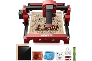 Graveur Laser, Woxcker 3,5 W Machine a Graver Laser aux Débutants, Pré-installation, Portable du Plateau 130 mm x 130 mm Spot Laser de 0,05 pour le, métal revêtu, le Bois, l'acrylique et le cuir
