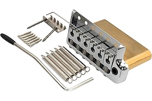 Musiclily Ultra 52,5 mm Solido Ottone Stile PRS Ponte Tremolo 6 Viti Knife Edge per Chitarra Elettrica Tipo Strat, Cromato