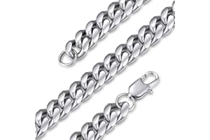 GoldChic JEWELRY Collana uomo a catena cubana miami 6-14mm in acciaio inossidabile 316L, collana acciaio uomo e donna, collana oro/nero/argento hip-hop con confezione regalo 46-76 CM