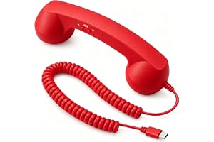 Retro telefon handenhet för , retro stil typ-C telefon handenhet vintage trådbunden plug-in handhållen mobiltelef