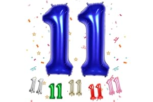 TNYKER Zahlen Luftballon 11 Dunkelblau, XXL Riesen 11. Geburtstag Deko für Junge Mädchen, 40" Folienballon 11 für 11 Jahre Geburtstag, Helium Zahlenballon 11, Blau Ballon 11 für Hochzeitstag Deko