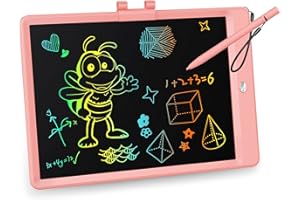 kokodi 10 Zoll LCD Schreibtafel, Spielzeug ab 3 4 5 6 7 Jahre alt Junge Mädchen Maltafel Kinder Schreibtablett Zeichenbrett Kinderspielzeug für Geburtstags Weihnachten Festival Reise Geschenke Rosa