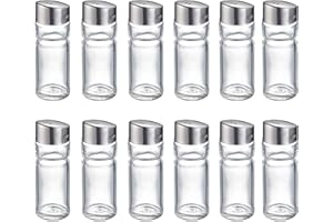 Westmark Salero universal, 12 piezas, Capacidad: 40 ml cada una, Vidrio/acero inoxidable, Wien, Plata/transparente, 650722E2