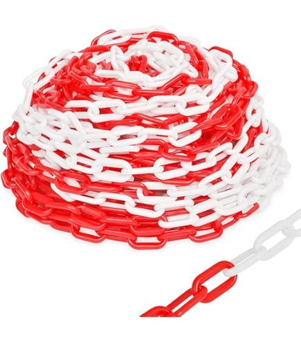 Paal met sokkel en ketting van polyethyleen - set van 6 - Crash Stop
