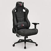 Zio Gaming Venom Fabric Jet Black Oyuncu Koltuğu ve &Ccedil;alışma Sandalyesi, Air Flow Keten Kumaş, Oturak ve Sırtta Visco S&uuml;nger, 