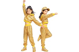 LOLANTA Barn Paljetter Hip Hop Danskläder Street Danskläder Set Jacka Byxor 5–12 år