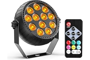 Starlitflow Mini Par LED Sans Fil RGB 12 LED, 2200mAh Projecteur Par Batterie Rechargeable avec Télécommande, 4-6h Autonomie Lumière de Scène pour Bars DJ Discos Mariages Halloween Noël