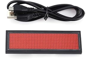 RANKOMU Panneaux LED Lumineux Défilants, Badge Nominatif LED, Panneau D'affichage De Défilement LED Rouge/badge Nominatif/étiquette De Message Pour les Entreprises
