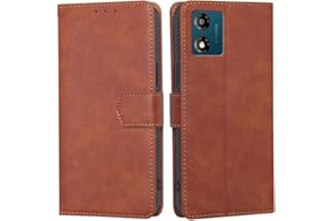 GENERIC Aggoly for Motorola Moto E13 Wallet Case with RFID Blocking, Premium Leather Case Cover [Card Slots] [Kickstand] Flip Case for Motorola Moto E13 Phone Cover (Brown)