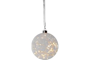 Best Season 457-75 "Glow Glaskugel mit 40 LED, Durchmesser circa 15 cm, warmweiß/transparent, 1.5 x 1.5 x 1.6 cm
