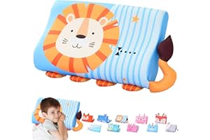 LUKIUP Oreiller Enfant, 45 x 27 cm Sommeil Enfant Coussin Enfant 2-6 Ans, Respirant, Confortable, Ergonomique Espirant et Doux pour la Peau, Barre de Lavage pour à Partir de 3 Ans