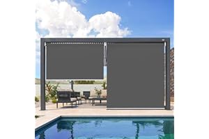 Randaco Senkrechtmarkise Vertikalmarkise Außenrollo Balkonrollo 100x240cm, Outdoorrollo für Balkon, Terrasse, Garten, Sichtschutzrollo Wetterfest Sonnenschutz UV Schutz, Anthrazit