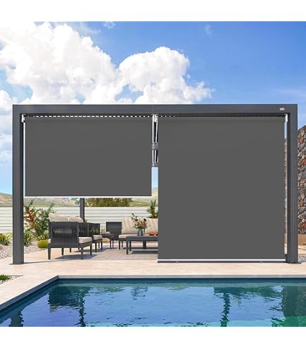 Ansobea Store Vertical Extérieur 100x140 Cm – Occultant Gris Anthracite, Sans Perçage, Protection UV Et Intempéries Pour Balcon, Terrasse Ou Jardin