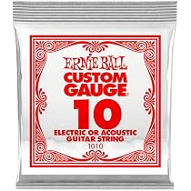 Cordes Guitare Ernie Ball 0.10 - Lot De 6 | Acier Haut Carbone Pour Électrique/Acoustique