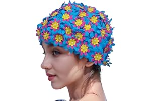 Medifier Badekappe mit Blumenmuster, Retro-Stil, für Damen,