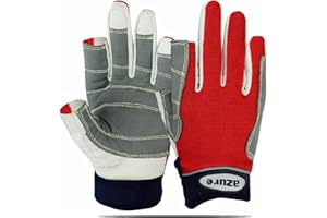Azure sailing Gloves STOPWATCH FRIENDLY KEVLAR STITCHING-X Small F/F-RED