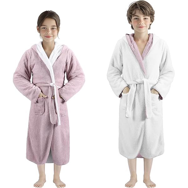 A2Z 4 Kids® Children Girls Boys Purple Towel Bathrobe Cotton Hooded Terry Towels Luxury Robes Dresses Gawn Loungewear New Age 2-13 Years, Purple