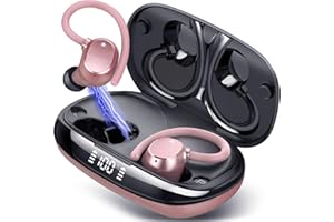 TUKIO Bluetooth Kopfhörer Sport, Kopfhörer Kabellos Bluetooth 5.3, 80Std Spielzeit Kabellose Kopfhörer mit Tiefer Bass, In Ear Kopfhörer mit 3D Stereo CVC8.0 HD Calling/IP7 Wasserdicht Ohrhörer mit Ohrhaken