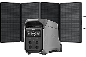 EF ECOFLOW ECOFLOW Centrale elettrica portatile DELTA Pro 3&pannello solare 400 W, batteria LFP 4.096 Wh, espandibile a 12 kWh, uscita CA 4.000 W, generatore solare per casa, interruzioni di corrente, camper