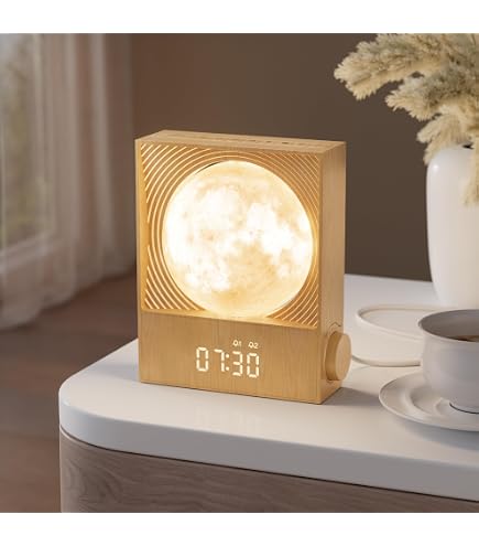 Réveil Lumineux Simulateur Aube 6 Sons Naturels - 2 Alarmes, 10 Couleurs LED, Fonction Snooze Pour Chambre