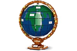 QLT QIAOLETONG QLT ideas Der Globus Klemmbausteine Mini Baustein 2514PCS，Creative die Reisen und Geografie lieben Deko Architecture Geschenk für 8-14 Jungen und Erwachsene（Nicht Kompatibel Mit lego ideas Globus）