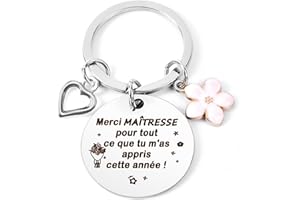 LXSAZP Cadeau Maitresse Porte Clef Maitresse Cadeau Noel Maitresse D'école Cadeau Maitresse D'école Fin D'année Cadeau Professeur Merci Cadeau Maitresse Noel Cadeaux Maitresse Cadeau Remerciement Original