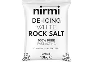 Nirmi White Rock Salt 10kg - Large - Premium De-Icing Grit for Driveways, Paths, Roads | Fast-Acting & Powerful | Natural Weed Control & Ice Melt