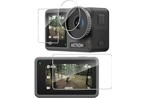 QULLOO Folia ochronna do DJI Osmo Action 3 folia pancerna akcesoria aparat ochronny szkło folia HD przezroczysta folia ochronna na wyświetlacz do DJI Osmo Action 3 Accessories Protection [3 sztuki]