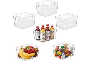 HPYLIF·H Kühlschrank Organizer, Aufbewahrung Boxen, Küchen Organizer für den Einsatz in Kühlschränken,, Schränken, Küchen und Schubladen BPA frei (6 Stück, M(26x15.5x13CM))