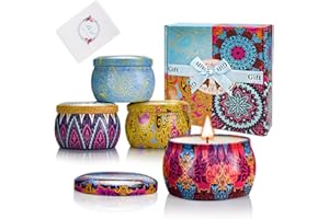 YINUO LIGHT Scented Candles Gifts for Women, Pack of 4 508 g Scented Candles Gift Set, Soy Wax Aromatherapy Candles, Candle Set are Easy to Carry for Stress Relief of The Body for Women, Christmas, Mother's Day