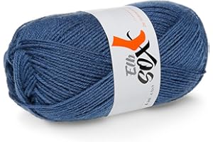 ‎GGH ggh ElbSox 4 Uni - Sockenwolle 4-Fach - Schurwolle Mischung - Lauflänge ca.210m auf 50g - Nadelstärke 2-3 - Sockenwolle zum Stricken oder Häkeln geeignet - Farbe 008 - Blau