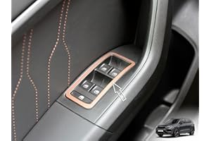AUTOCOVR Cubierta de acero para Cupra.Ateca | Color estilo Copper – Interruptores de ventanas Decor | 4 piezas inoxidable 4Drive DSG V VZ Tribe Limited Edition Ateca Accesorios Tuning