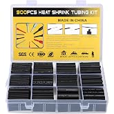 900 Pieces Heat Shrink Tubes Set - Heat Shrink Sleeve in Various Sizes, Black and Waterproof Heat Shrink Tubing for Cable Rep