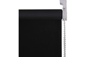 My Home Store Blackout Roller Blinds Trimmable Easy Fit UV-Resistant Thermal Blind (Black, 120 x 210 cm)