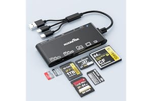 QUANLEX 7 IN 3 USB 3.0 Multi Card Reader Adapter, Memory Card Reader for SD,CF,XD,Micro SD,TF,MS Cards, 5Gbps High-Speed USB C SD Card Reader for iPhone 16/15/14/iPad/MacBook/Samsung, Windows,Mac OS,Linux