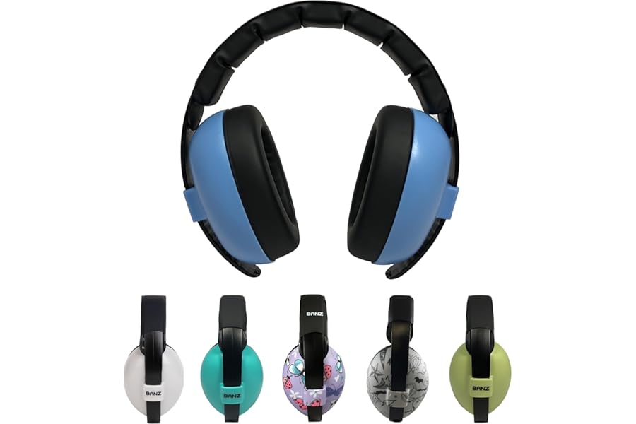 Banz Baby Ear Defenders - NRR 24.3dB Noise Cancelling Baby Headphones for 3-36 Months, Lightweight Over-Ear Design with Soft Headband and Cushion Cups