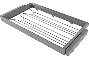 Emuca - Kit de cajón zapatero y bastidor regulable Quartz para armarios, guías de cierre suave y extracción total, Módulo 90cm, Acabado Titanio