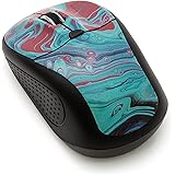 Amazon Basics Mouse wireless motivo scarabocchio su tela, gradazioni di azzurro, 9,4 cm x 5,33 cm x 3,81 cm