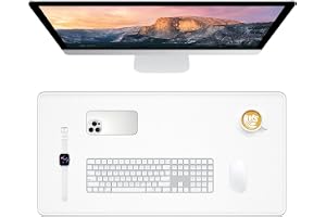 Dapesuom Large Gaming Mouse Pad, Extended Mousepad with Stitched Edges, Water Resist Keyboard Pad with Non-Slip Base, Big XXL Mousepad Desk Mat for Gamer, Laptop, Office, 31.5x15.7in, Ivory White