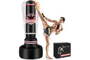 NZQXJXZ Ciężki worek bokserski 180 cm dla dorosłych, wolnostojąca torba bokserska, nadmuchiwana torba kickboxingowa do treningu MMA Muay Thai Fitness